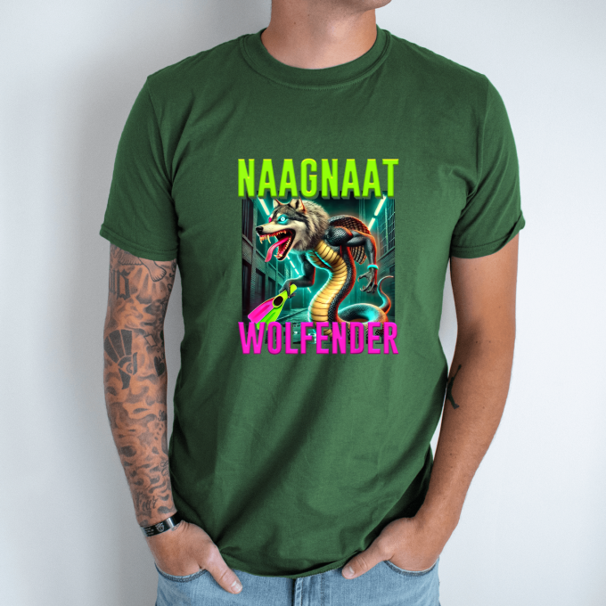 Unisex marškinėliai su spauda „Naagnaat Wolfender“ - Image 5