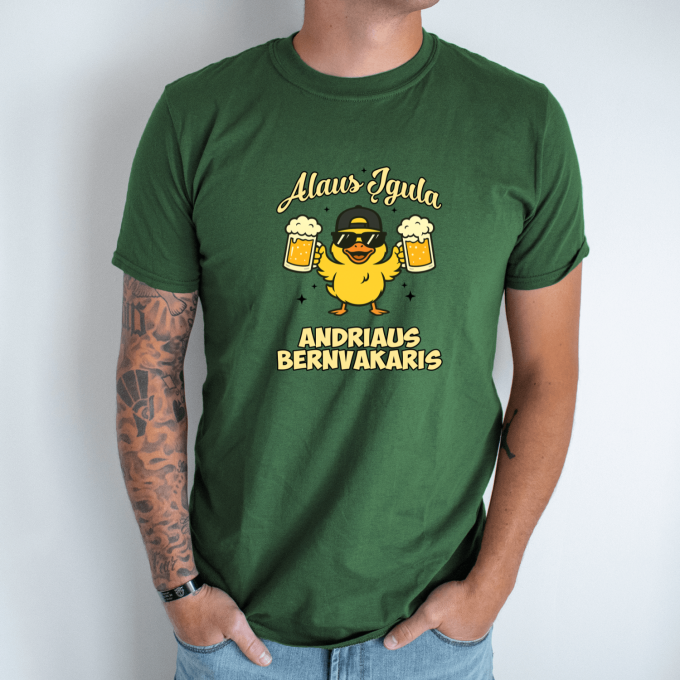 Unisex marškinėliai su spauda „Alaus įgula“ - Image 4