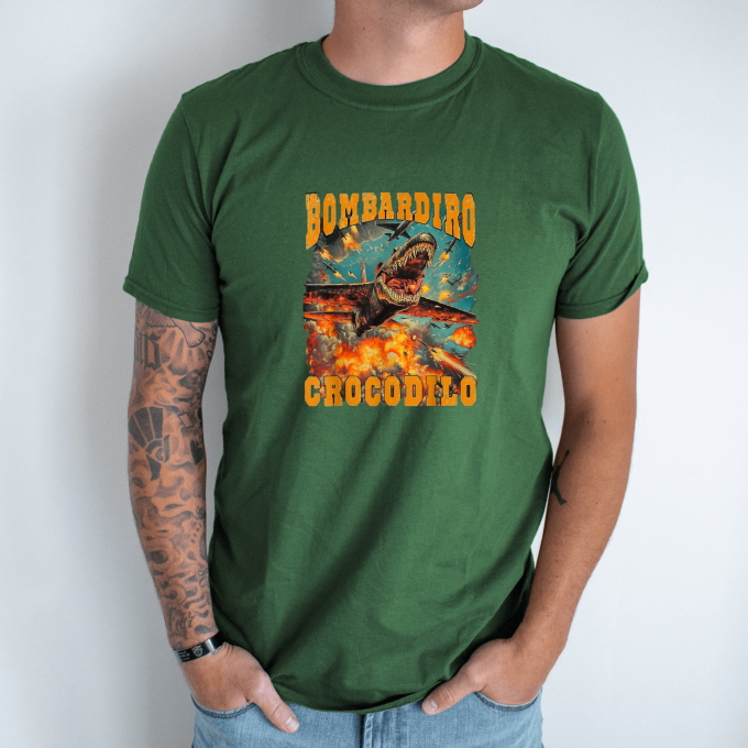 Unisex marškinėliai su spauda „Bombadiro Crocodilo“ - Image 6