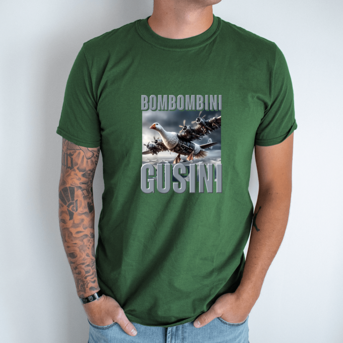 Unisex marškinėliai su spauda „Bombombini Gusini“ - Image 5