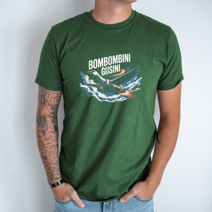 Unisex marškinėliai su spauda „Bombombini Gusini greičio banga“ - Image 5