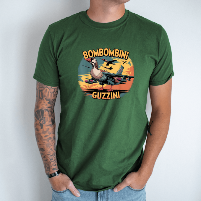 Unisex marškinėliai su spauda „Bombombini Guzzini retro“ - Image 6