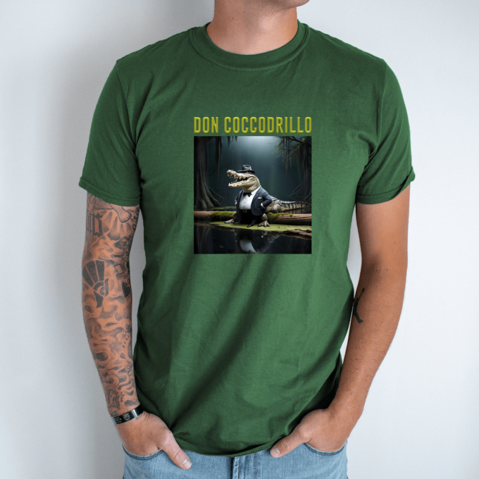 Unisex marškinėliai su spauda „Don Coccodrillo“ - Image 4