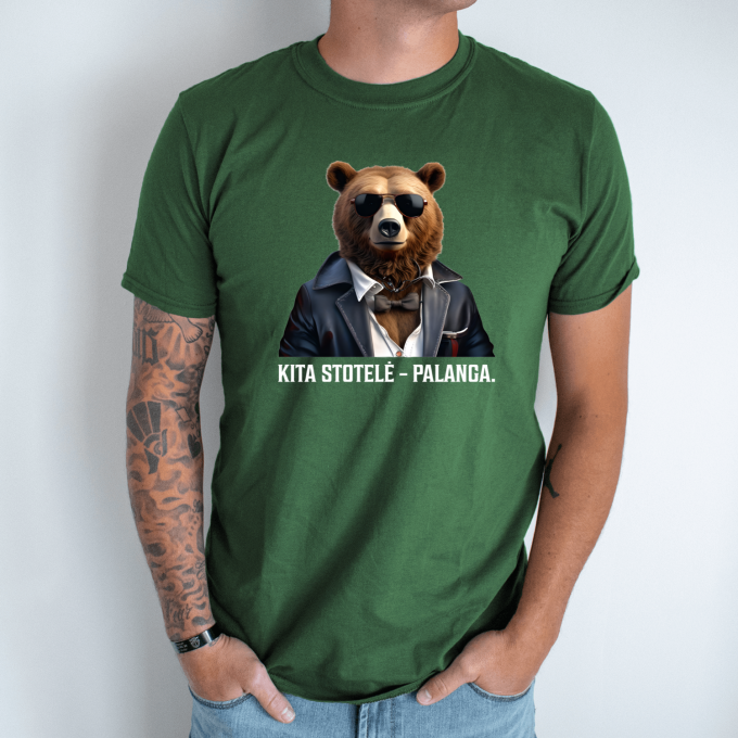 Unisex marškinėliai su spauda „Kita stotelė-Palanga“ - Image 4