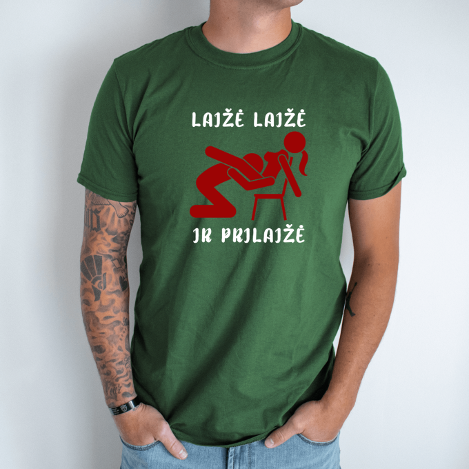 Unisex marškinėliai su spauda „Liežuviu iki širdies“ - Image 4