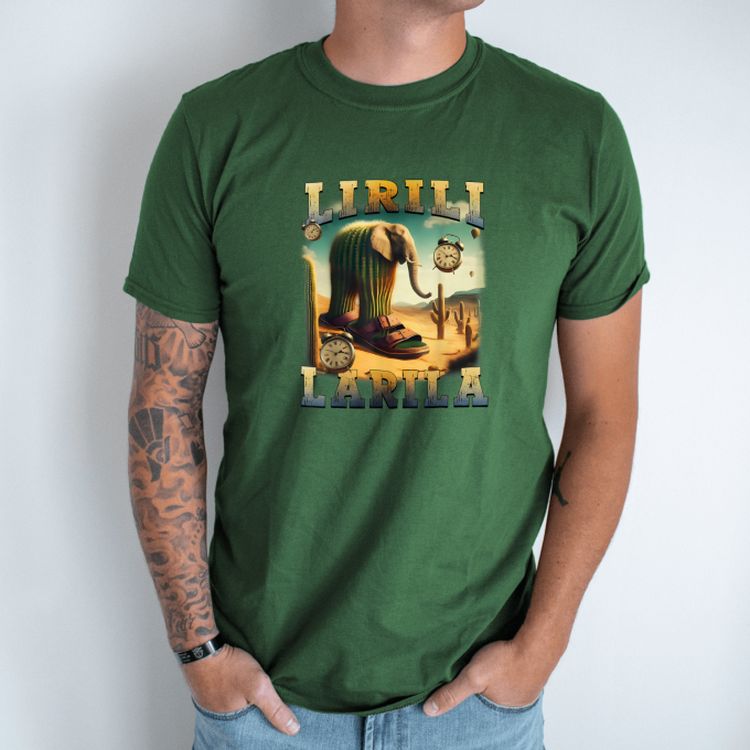 Unisex marškinėliai su spauda „Lirili Larila“ - Image 5