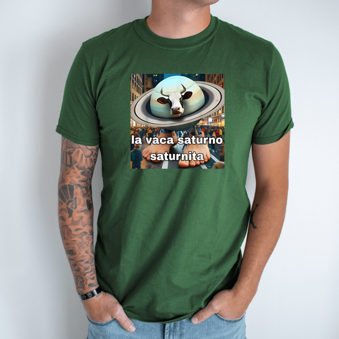 Unisex marškinėliai su spauda „Saturno Saturnita“ - Image 5