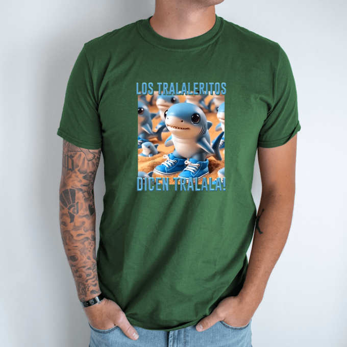 Unisex marškinėliai su spauda „Tralaleritos sako tralala“ - Image 6