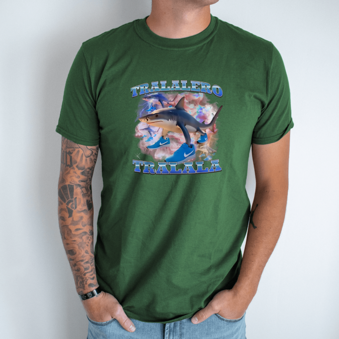 Unisex marškinėliai su spauda „Tralalero Tralala“ - Image 5