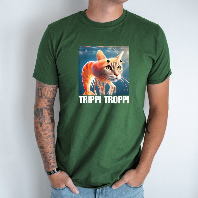 Unisex marškinėliai su spauda „Trippi Troppi“ - Image 4