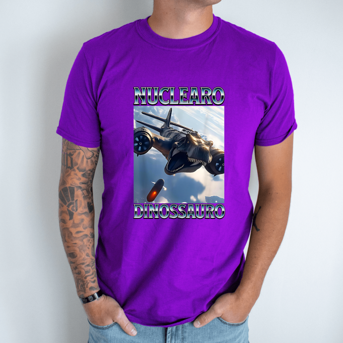 Unisex marškinėliai su spauda „Nuclearo Dinossauro“ - Image 3