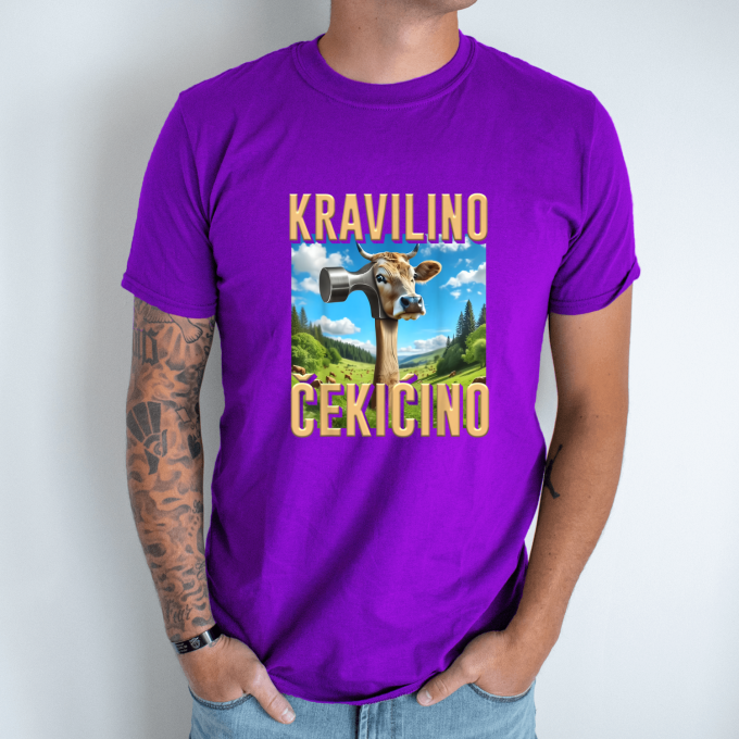Unisex marškinėliai su spauda „Kravilino Cekicino“ - Image 4