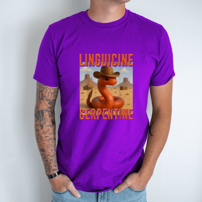 Unisex marškinėliai su spauda „Linguicine Serpentine“ - Image 3