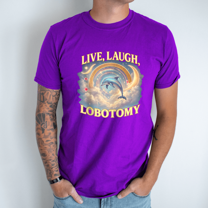 Unisex marškinėliai su spauda „Live Laugh Lobotomy“ - Image 4