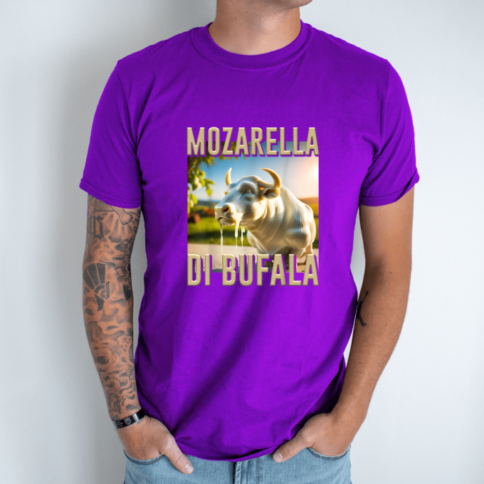 Unisex marškinėliai su spauda „Mozarella Di Bufala“ - Image 4