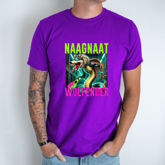 Unisex marškinėliai su spauda „Naagnaat Wolfender“ - Image 4
