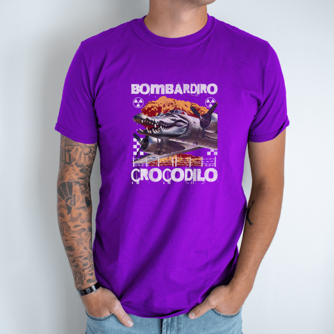 Unisex marškinėliai su spauda „Bombardiro Crocodilo Mechanine galva“ - Image 3