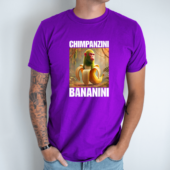 Unisex marškinėliai su spauda „Chimpanzini Bananini“ - Image 4