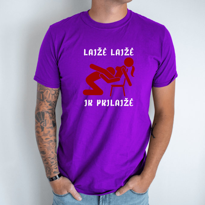 Unisex marškinėliai su spauda „Liežuviu iki širdies“ - Image 6
