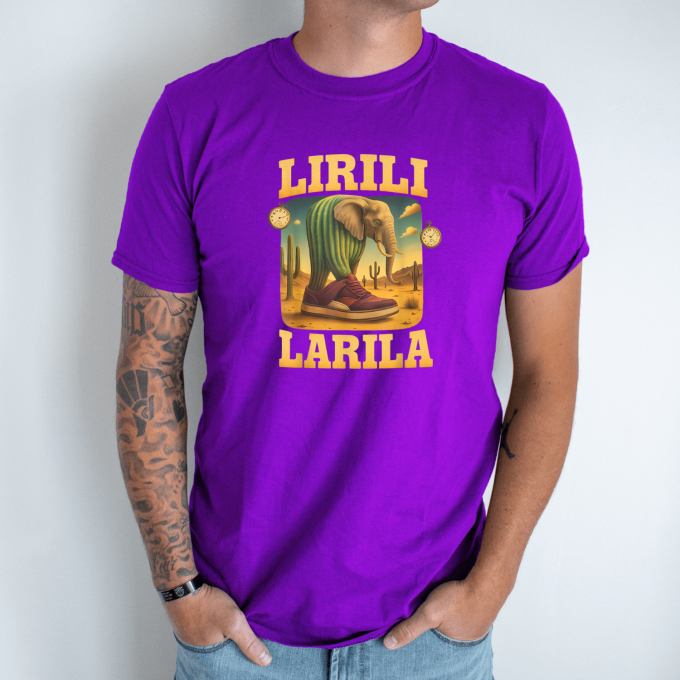 Unisex marškinėliai su spauda „Lirili Larila-sportbačiai“ - Image 5