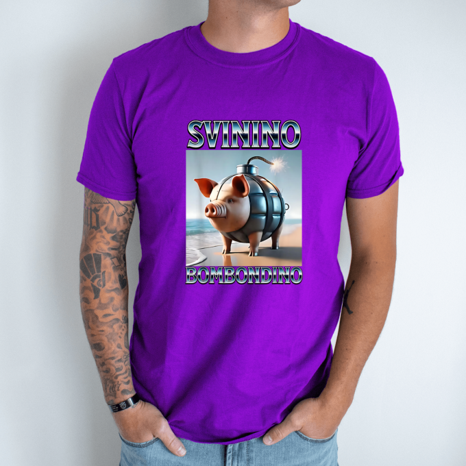 Unisex marškinėliai su spauda „Svinino Bombondino“ - Image 4
