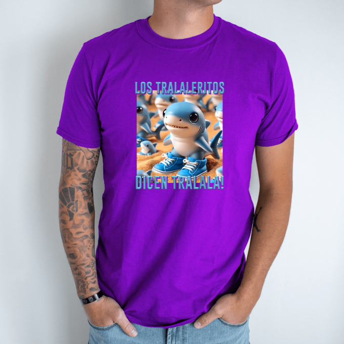 Unisex marškinėliai su spauda „Tralaleritos sako tralala“ - Image 7