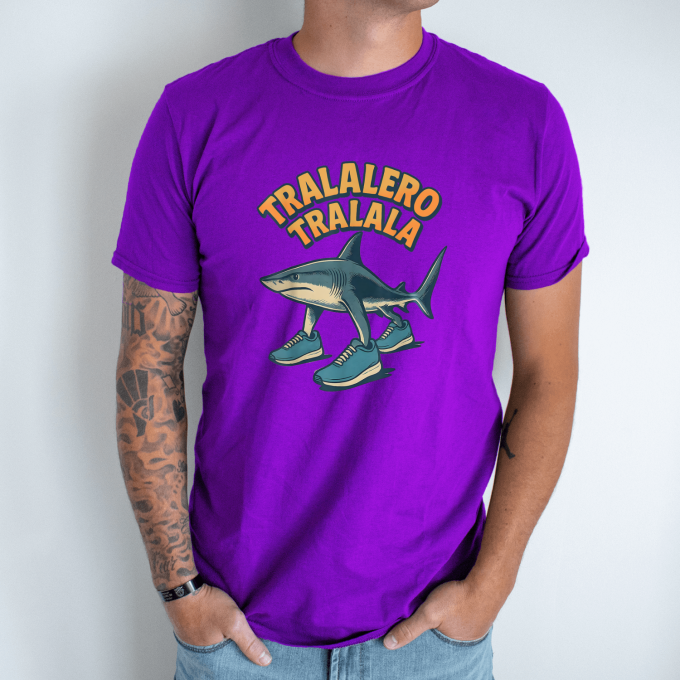 Unisex marškinėliai su spauda „Tralalero Tralala minimal“ - Image 4