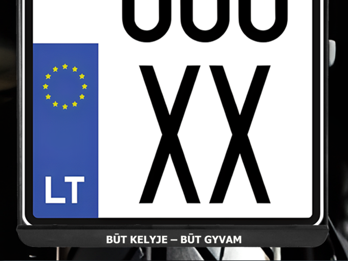 Vertikalus motociklo numerių rėmelis „Būt kelyje - būt gyvam“