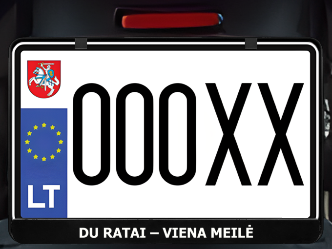 Horizontalus motociklo numerių rėmelis „Du ratai - viena meilė“