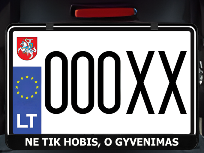 Horizontalus motociklo numerių rėmelis „Ne tik hobis, o gyvenimas“