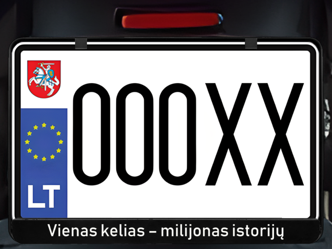 Horizontalus motociklo numerių rėmelis „Vienas kelias - milijonas istorijų“