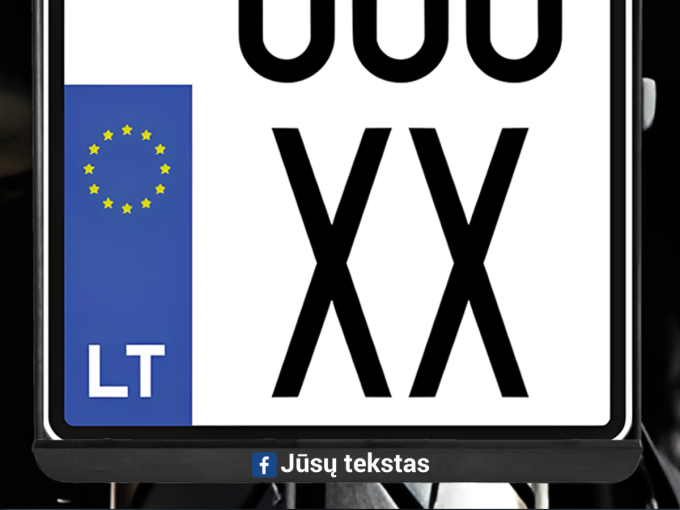 Vertikalus motociklo numerių rėmelis „Facebook su Jūsų tekstu“