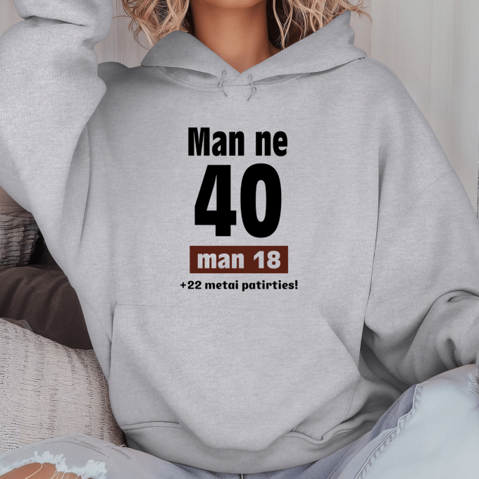 Unisex džemperis su spauda „Man ne 40“ - Image 5