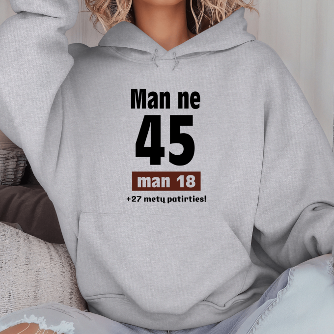 Unisex džemperis su spauda „Man ne 45“ - Image 5