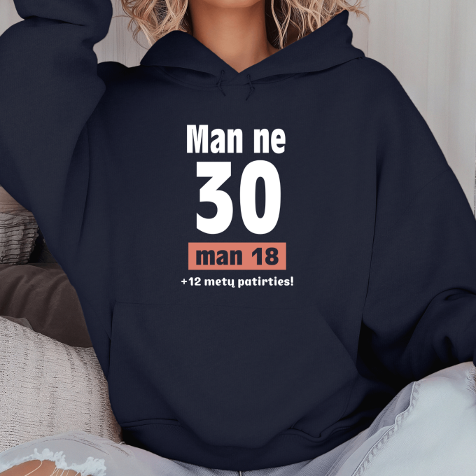 Unisex džemperis su spauda „Man ne 30“ - Image 6