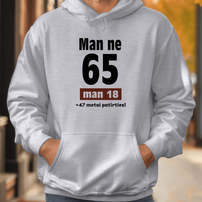 Unisex džemperis su spauda „Man ne 65“ - Image 2