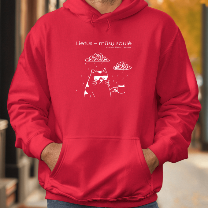 Unisex džemperis su spauda „Katinas po debesimis“ - Image 4