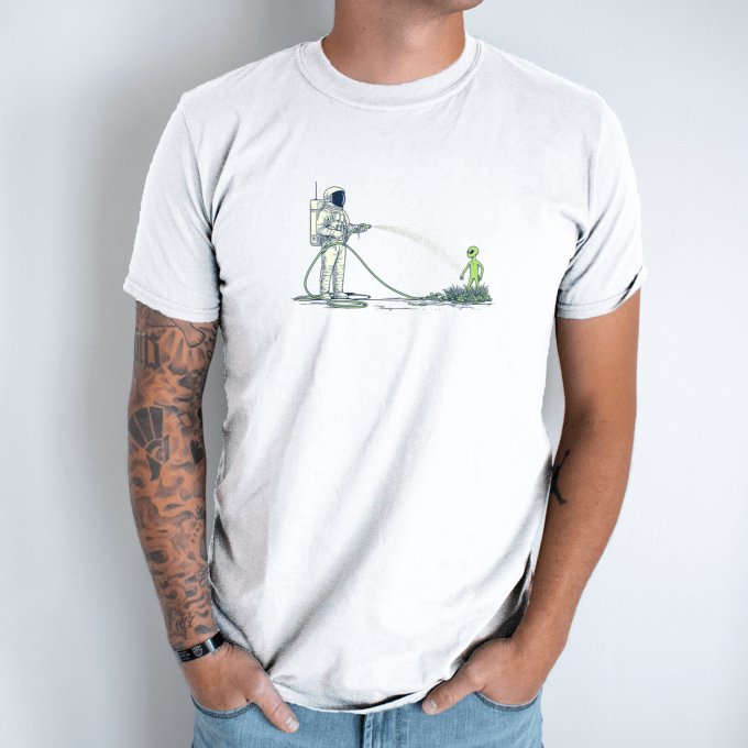 Unisex marškinėliai su spauda „Marsietis auga“ - Image 2