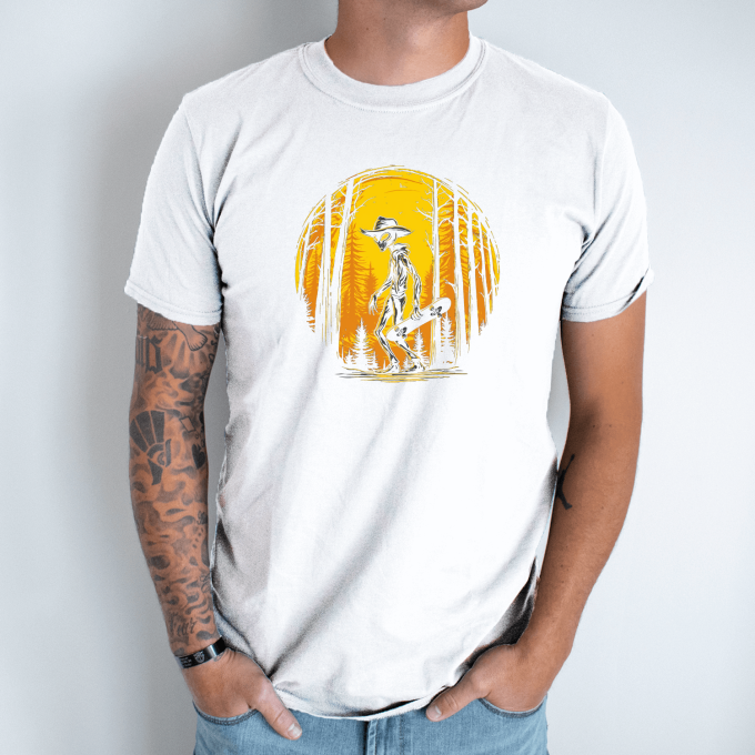 Unisex marškinėliai su spauda „Marsietis skeiteris“ - Image 2