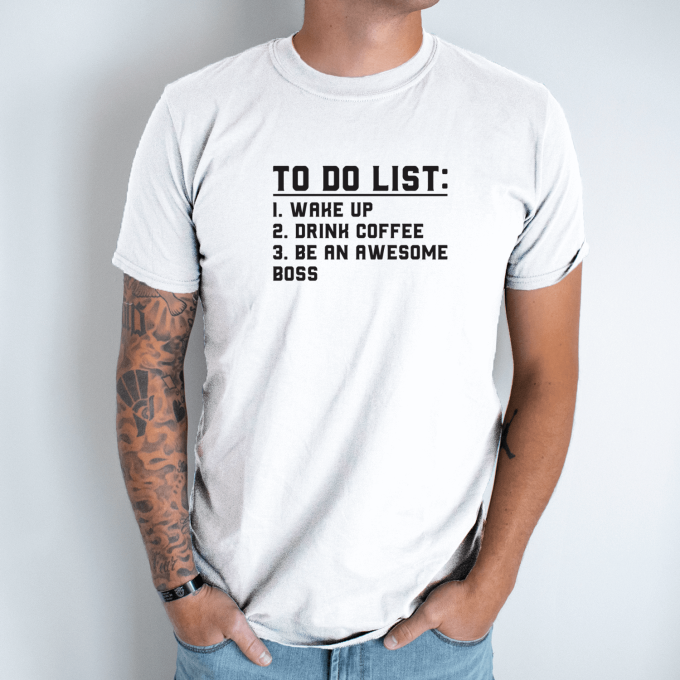 Unisex marškinėliai su spauda „To do list“ - Image 2