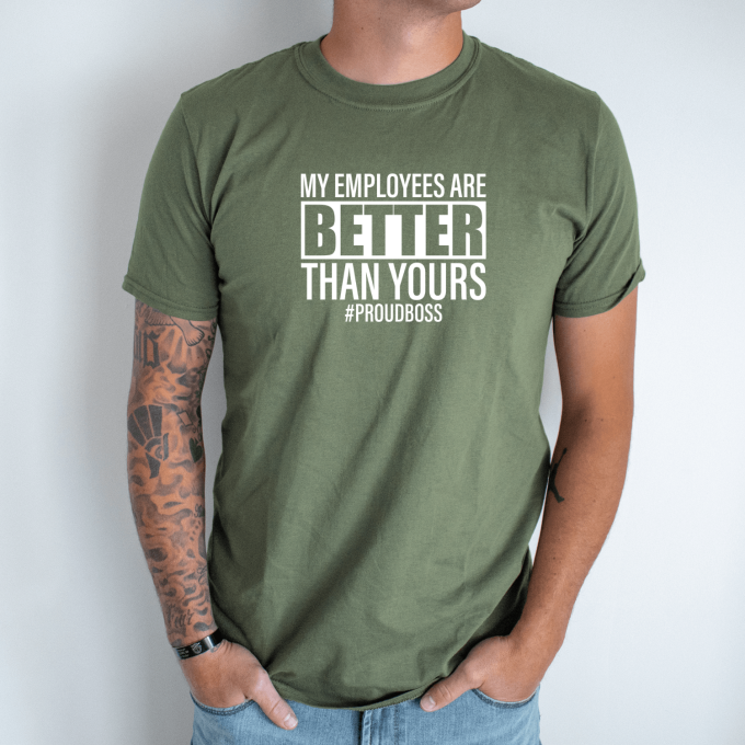 Unisex marškinėliai su spauda „Proud Boss“ - Image 3