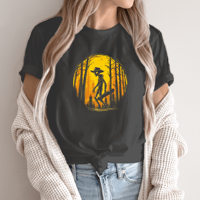 Unisex marškinėliai su spauda „Marsietis skeiteris“ - Image 14