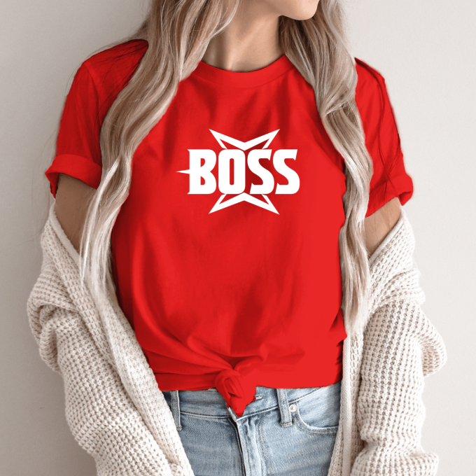 Unisex marškinėliai su spauda „Boss“ - Image 13
