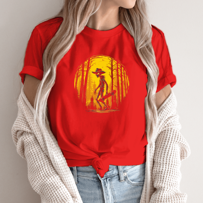 Unisex marškinėliai su spauda „Marsietis skeiteris“ - Image 13