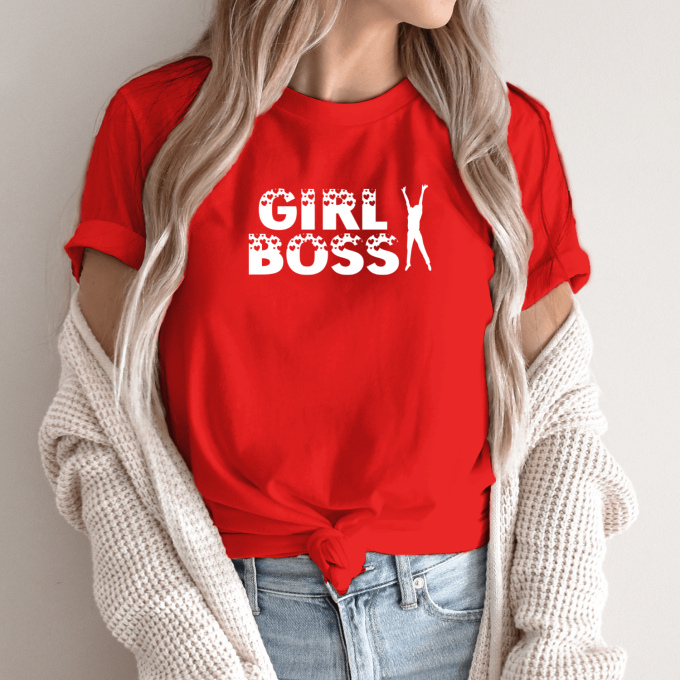 Unisex marškinėliai su spauda „Heart Boss girl“