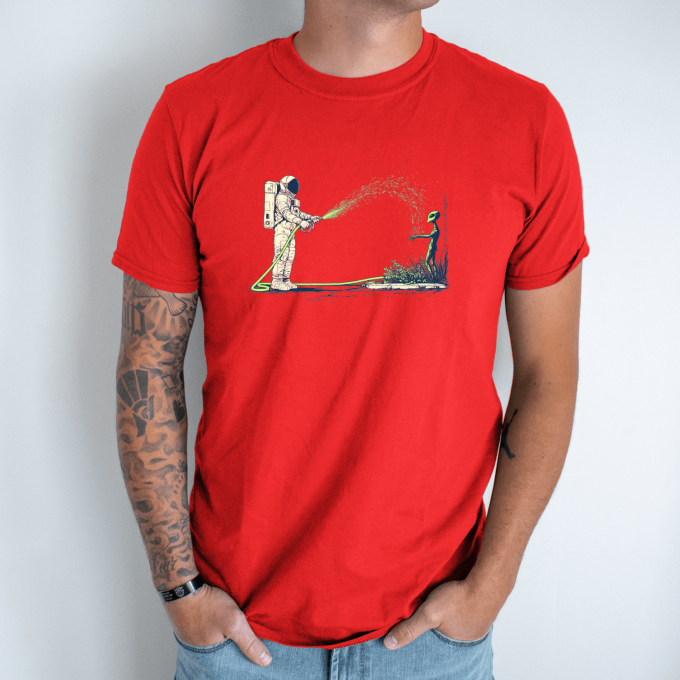 Unisex marškinėliai su spauda „Marsietis žydi“ - Image 7