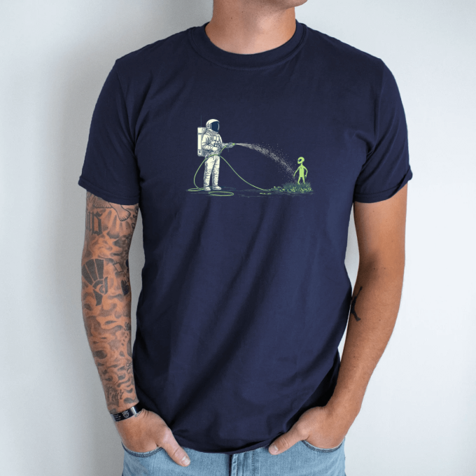 Unisex marškinėliai su spauda „Marsietis auga“