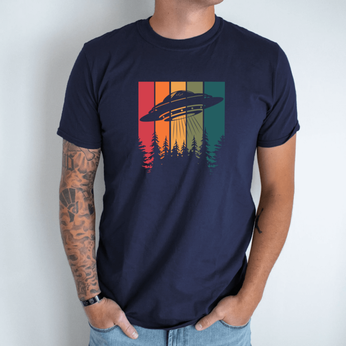 Unisex marškinėliai su spauda „NSO saulėlydis“ - Image 4