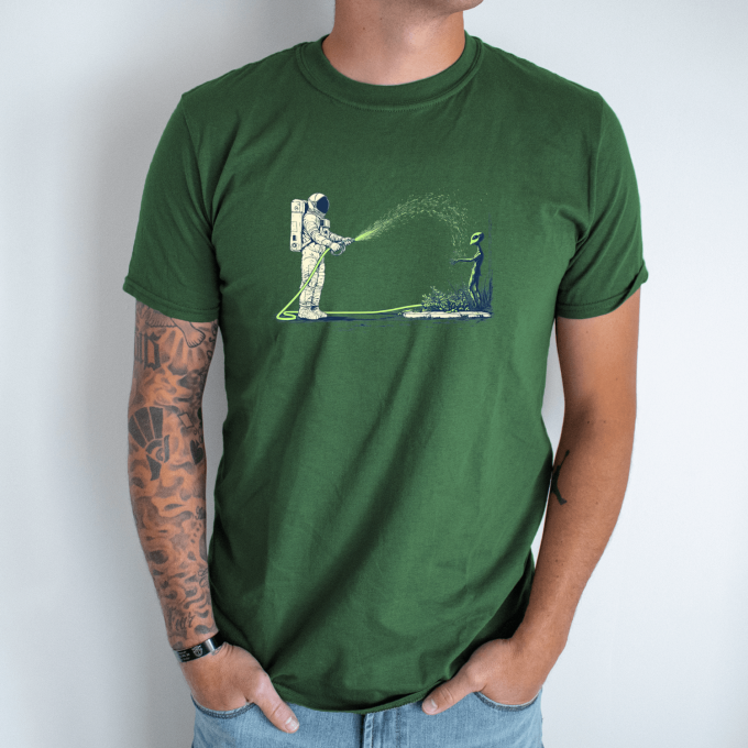 Unisex marškinėliai su spauda „Marsietis žydi“ - Image 6