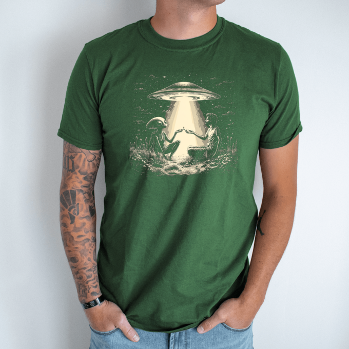 Unisex marškinėliai su spauda „Marsietiškas ryšys“ - Image 6